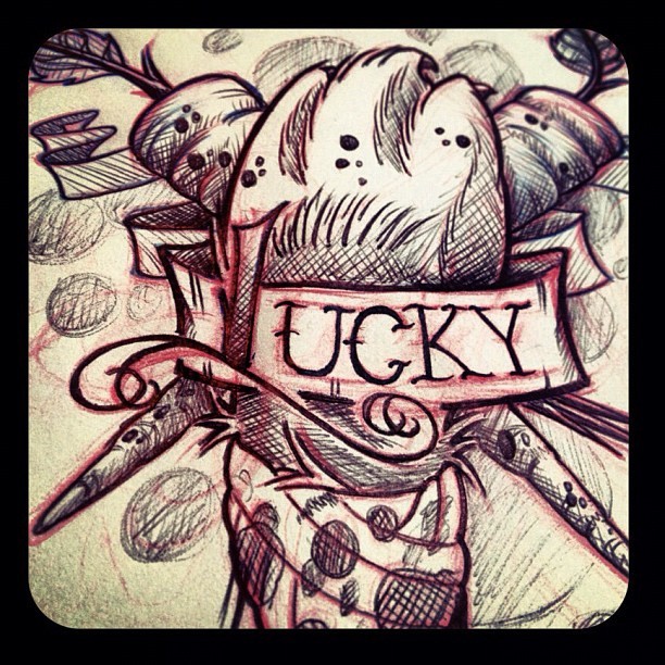 Bloody bandaged rabbits foot #sketch #luckyrabbitsfoot (Taken with 
