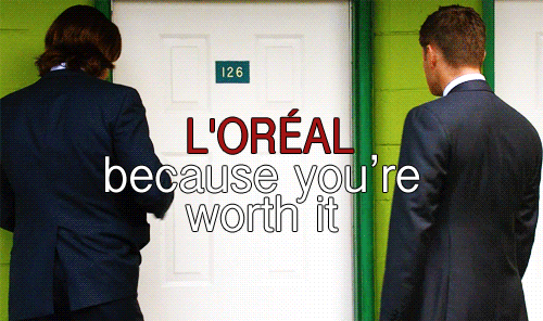 SPNG Tags: Sam Winchester / Dean Winchester/ Dramatic Turn / because you&#8217;re worth it / L&#8217;oreal / fabulous hunters
Looking for a particular Supernatural reaction gif? This blog organizes them so you don’t have to spend hours hunting them down.