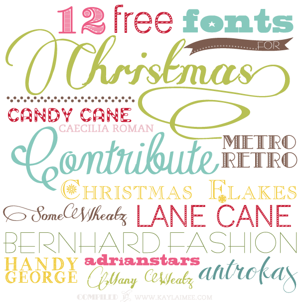 12 Free Christmas Fonts for merry, jolly and visually pleasing Christmas-themed designs! :)
(Click on the photo for the download links!)
A Merry, Jolly, Typography Christmas!