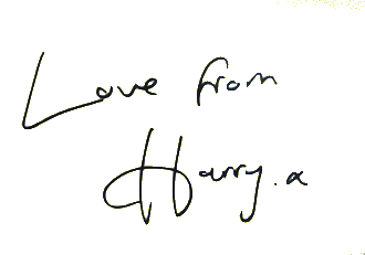 Harry signed my blog