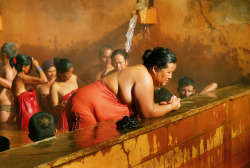   Nepali Tamang people at a hot spring, via Bramphotography.  