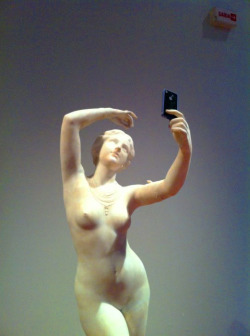 nortonism:  The thing about this is that sculptures like these in art history were for the male gaze. Photoshop a phone to it and suddenly she’s seen as vain and conceited. That’s why I’m 100% for selfie culture because apparently men can gawk at
