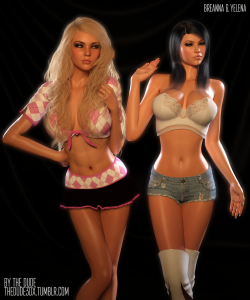 thedude3dx:  Breanna and Yelena meet for the first time. Not too fond of each other! It’s just competition over Kayla ;)
