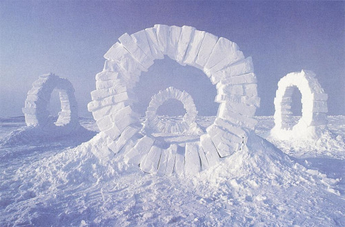 madeofwhitebone:Andy Goldsworthy Touching North, North Pole, 1989 /Andrea Pozzi