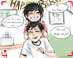 askthehamadakids:“Alright we’re ready to go! Ask us anything!” -Tadashi“—And don’t forget about me!!” -Hiro