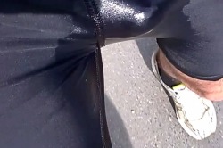 soakingf: Pissing while running Plot: I wet my black asics sport pants while running. This video is available in my eroprofile page. 