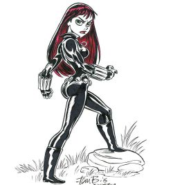 tombancroft1:  “Whatdyoosay?”  Black Widow for today’s Inktober drawing. Originals from this month will be for sale at @ctnanimexpo next month. #inktober2015 #kuretakeInktober #blackwidow #marvel #sketchbite 
