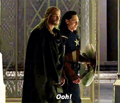 thorlokid:  Tom’s Loki’s excitement about the Cap costume x 
