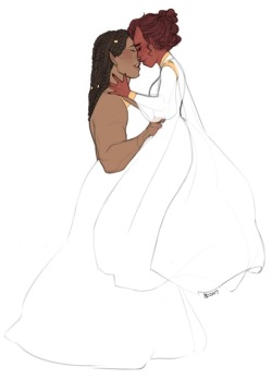 nemonedraws:Sometimes you just gotta draw a (literally) floaty wedding picture purely out of spite