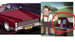 mabelisthebatman:thewittyarsonist:STANS BEEN DRIVING THE STANLEYMOBILE SINCE THE 1960’SGRUNKLE IS STANLEYTHE AUTHOR IS STANFORDCON!!!!!!FUCKIN!!!!!!!!FIRMED!!!!!!!!!!!!!!!!They could’ve shared the car.  yeah,that means nothing. God,the GF fandom can