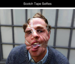 tastefullyoffensive:  Apparently, Scotch Tape Selfies are a thing now…  