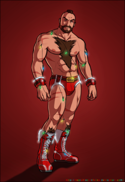 daemoncollection:  No Christmas tree to decorate yet, so I’m decorating Zangief.