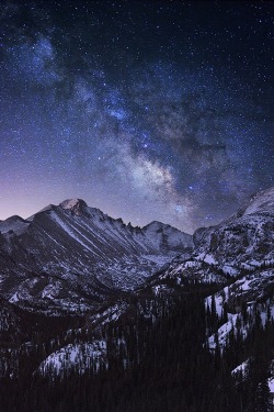 ponderation:  Milky Way over Longs Peak by mengzhonghua 