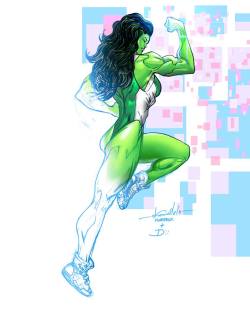 lj7stkok:  She-Hulk polymanga 2014 Dan Kemp colors by SpiderGuile on deviantART
