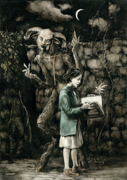    Santiago Caruso : ” Pan’s Labyrinth I ” / Ink and scratching over paper /  24,5 x 34,5 cm / 2013   