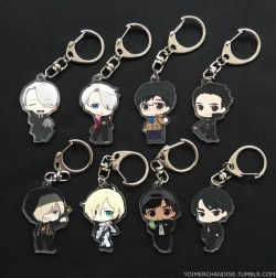 yoimerchandise: YOI x Gift Acrylic Key Holders (AnimeJapan 2017) Original Release Date:March 23rd, 2017 Featured Characters (4 Total):Viktor, Makkachin, Yuuri, Yuri, Phichit, Seung Gil Highlights:As always, Phichit does not part with his phone! Yuri’s