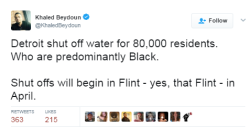 lunchparade: black-to-the-bones: How is this not national news?!    Are they shutting off the water to be able to access the water lines, so they can fix them or…? 