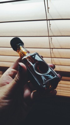 justfollowmebitch:  justfollowmebitch:  A Collector/Novelty pipe we are selling at my work. It is obviously made to look like a Jack Daniels bottle, the bowl is on the backside and carb is at the end of the bottle. Thought this was interesting! Never