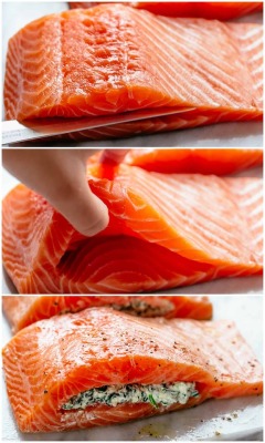 foodffs:  creamy spinach stuffed salmon in garlic butter Follow for recipes Is this how you roll? 