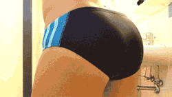 poopyme-wpb: Adidas tight blue/black swim brief poop. The tighter it is, the more fun it is to poop.