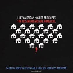 america-wakiewakie:   “You cannot call a society which has 3.5 million homeless and 18.5 million vacant homes civil. That’s violent and morally bankrupt.” – Overcoming the American Dream  