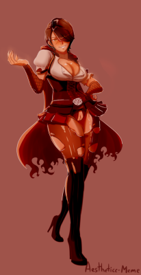 Ruby Rose(?)“Red is MY colour”Commission for Dr.Science on discord of Cinder in Ruby’s “clothes”I like slutware