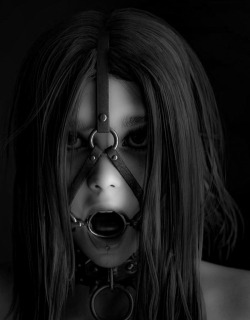 kristin-kailey:  This looks a little scary but also really sexy.  A nice ring harness gag, drool coming out, mouth open and available. No choice about what goes in there.  Why would I have a choice, if I’m just an object then my mouth is just part