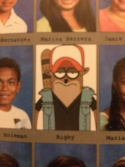 yamagishis:  inuzuk:  sweet-bitsy:  inuzuk:  why do they have rigby from regular shown in my brothers yearbook  He graduated  WHY DID THIS GET 400 NOTES  he graduated 