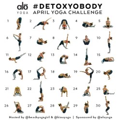 kinoyoga:  Announcing the April Yoga Challenge: #DetoxYoBody Hosts: @beachyogagirl &amp; @kinoyoga Sponsored by: @aloyoga  For the month of April, we will focusing on detoxing by highlighting postures that will help you eliminate toxins, cleanse, &amp;