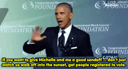 lumpyrug:  micdotcom:  Watch: President Obama redefines black excellence in Congressional Black Caucus event speech    Crying. 