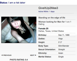 PROFILE SPOTLIGHT: This hot Asian babe wants to meet a &ldquo;risky&rdquo; guy&hellip; Think you&rsquo;re him?