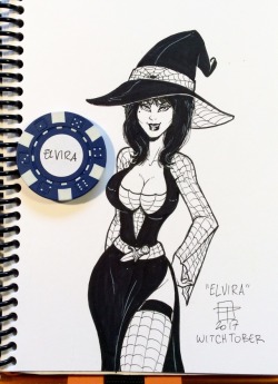 callmepo:  Witchtober day 14: Elvira, Mistress of the Dark [@therealelvira]Unpleasant and witchy dreams….