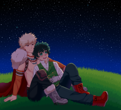 konekopon-art:  BakuDeku Week Day 5: Flowers / Fantasy AU / StarsI only had time to do one of the days, and this one gave me a feeling