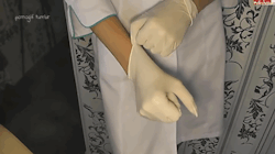 naughty-doc:  Gloves are so important—the perfect indicator that something invasive is going to happen. But don’t forget—different gloves for different procedures, and different lubes too! 