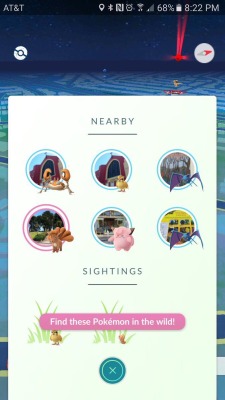 corsolanite:  With the new patch, some users such as Toki767 have started to be able to test the new form of tracking on Pokémon GO. With the new tracking system, alongside the Sightings which may show Pokémon in the wild, areas may come up which showcase