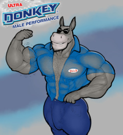 ripped-saurian:yes, i actually just drew the mascot for Ultra Donkey Male Performance