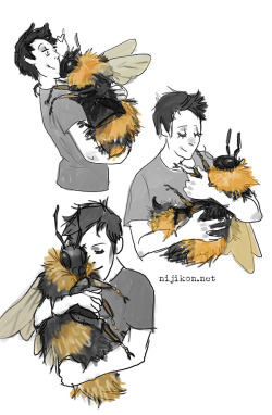 hyperconformist:  hyperconformist:  All I want is a bumble bee big enough to hug.Is that really to much to ask for, science?Is it?  ETA: Jeeping fuck - 7000 notes? Will this crappy sketch really be my internet legacy?I get a lot of comments about how