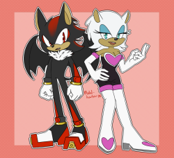 metal-harbor:  species swap with shadow the bat and rouge the hedgehog!original au by @xsonicleexdesigns by me