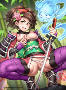 erotibot-art:   “So this is a woman’s body? I could get used to this!” Jinkuro gloated as he felt up his newly possessed feminine form.“S-stop! You mustn’t treat me this way! I’m a princess, not some toy!” Momohime’s rejected spirit pleaded