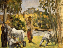 impressionism-art-blog: Life in the Fields via Paul CezanneSize: 27.5x34.5 cmMedium: oil on canvas