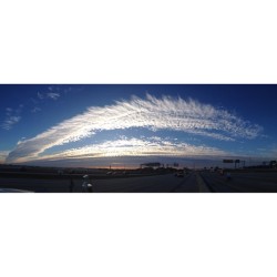 The sky was so pretty that i had to stop on i-95 just to take pictures #InstaSize #sky #clouds #sunrise #airport #toopretty #madeastop #panorama  (at Fort Lauderdale Hollywood International Airport - GIA Maintenance Hanger)