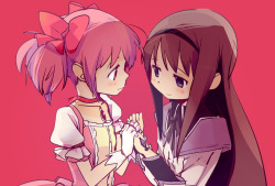 fuckyeahfemslash:  Madoka and Homura from PMMM By 1384 