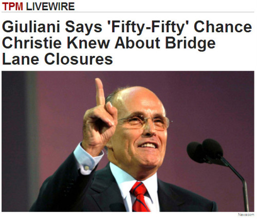 TPM - Giuliani Says 'Fifty-Fifty' Chance Christie Knew About Bridge Lane Closures