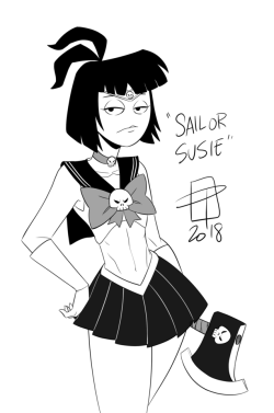 callmepo: “In the name of la lune… I will KEEL you…”  Creepy Susie as Sailor Death.  KO-FI / TWITTER  ;9