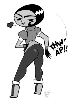 atomictikisnaughtybits:  ฟ Commission - Tiff Krust (My Life as a Teenage Robot) as Tron Bonne assessing her assets WHO WEARS THE OUTFIT BETTER? 