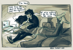 viria:  talking fish probably gives Nico nightmares at this point…He still fell asleep in that super uncomfortable pose though. I am completely fond of Andy’s headcanon in which Percy is in love with Finding Nemo, so they are obviously watching it. 