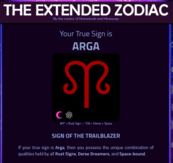 ok so, not only I’m an AriesI’m also a Goat in the chinese zodiacand now I’m also a Fancy Aries in the extended oneFucking amazing