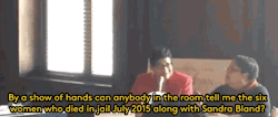 ihatethatchick: refinery29:  Watch: In a powerful Congresional speech, Sandra Bland’s mother called people who think they’re woke “the walking dead” because of how little we still know The speech included a rousing call to action before the newly