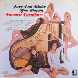 retrophilenet:   	Vintage Vinyl LP Cover: Love Can Make You Happy, Carmen Cavallaro, 1967 by Classic Film    	Via Flickr: 	So very hip ‘60s with girls’ mini-skirts/dresses and hair styles - found this awesome album for a mere 25 cents at a thrift
