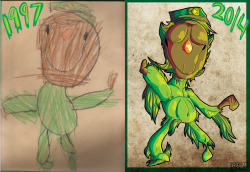Found a REALLY old drawing I made of a leprechaun when I was probably 4 years old, which I decided to try an redraw to match with my art of today. Ah, childhood memories&hellip; Oh, and happy St. Patrick&rsquo;s day!!